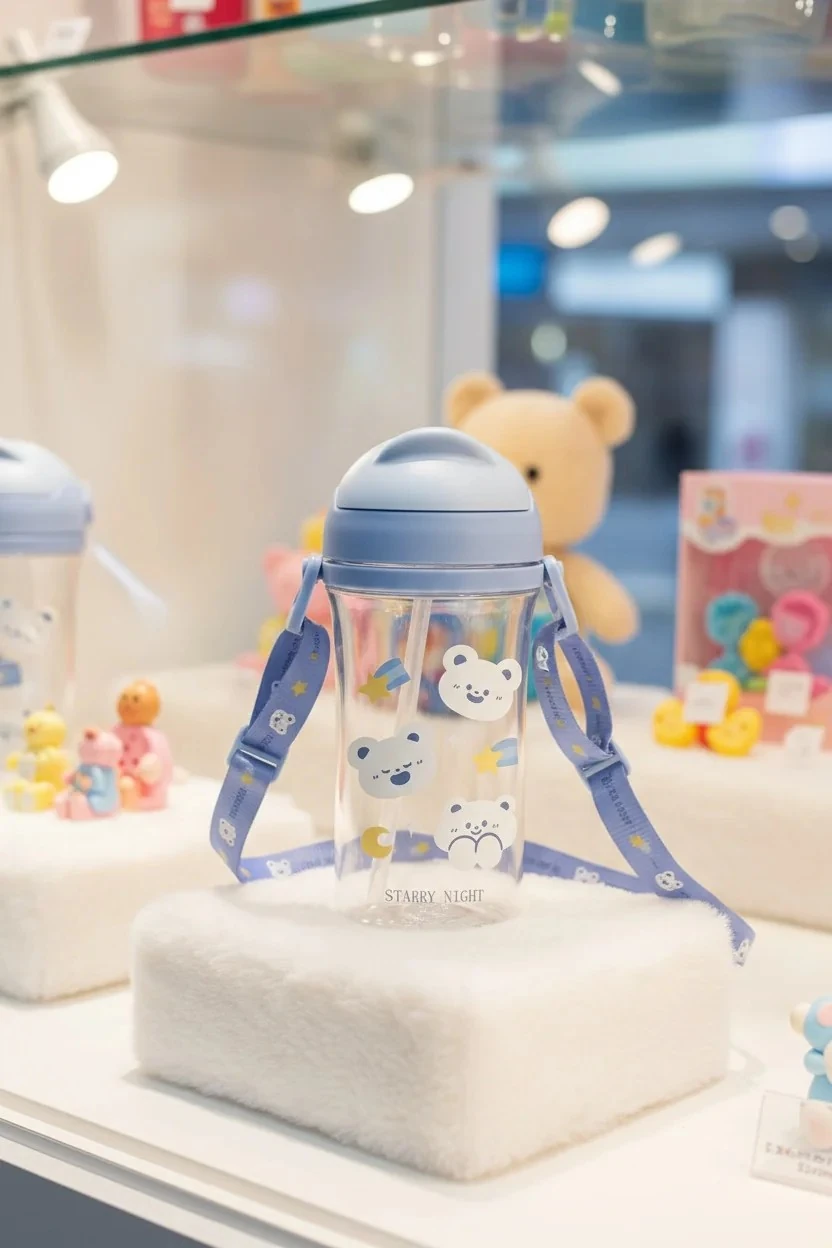 Sevimli Yavru Hayvan Serisi Plastik Suluk (400ml)