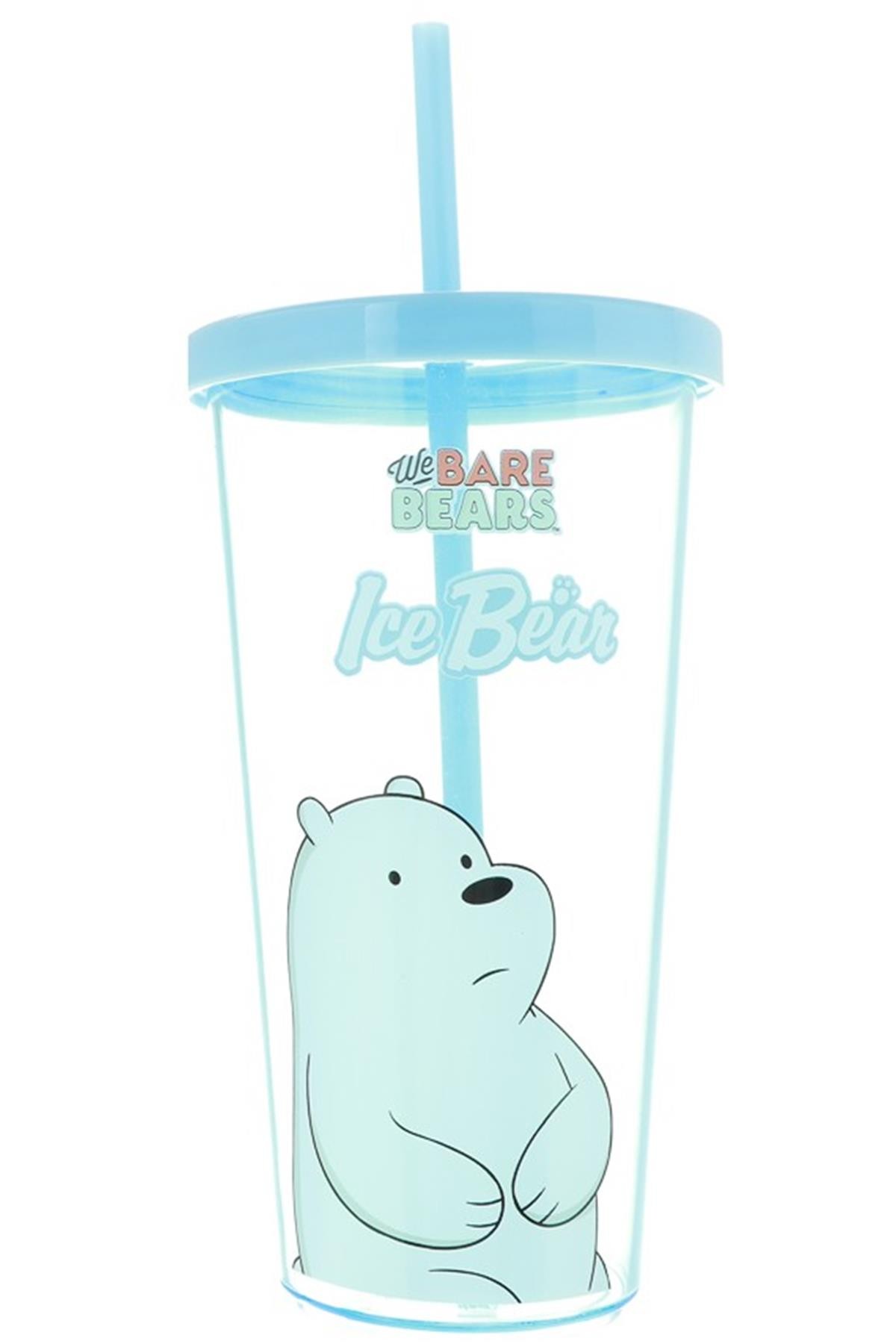 We Bare Bears Lisanslı Pipetli Plastik Şişe (600Ml) - Kutup Ayısı