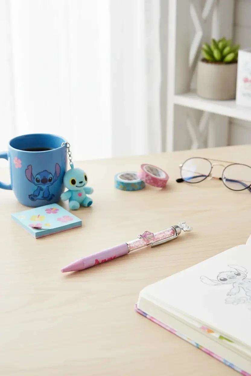 Disney Lisanslı Angel Dönen Figürlü Metal Kalem Kristal Gövdeli 15,5 Cm