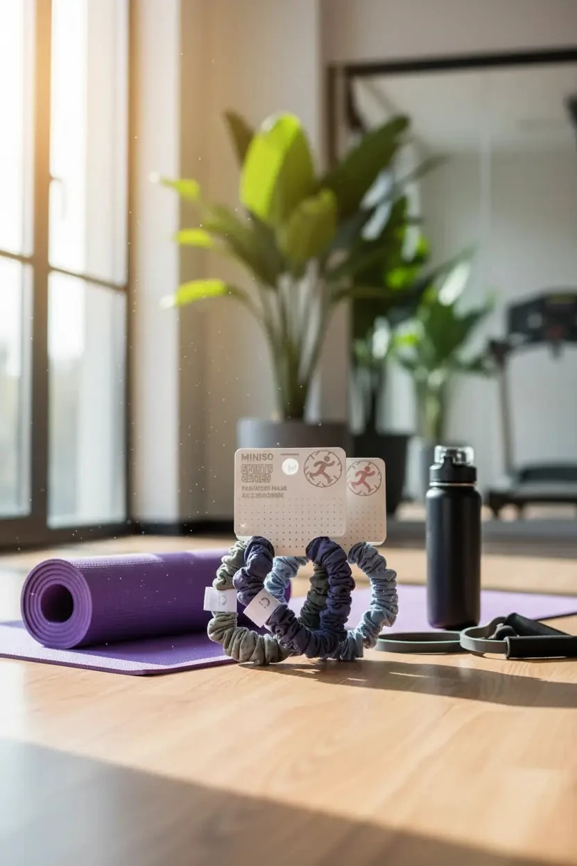 Miniso Spor Serisi Saç Lastiği – 2 Adet Esnek ve Şık Günlük Saç Aksesuarı Seti