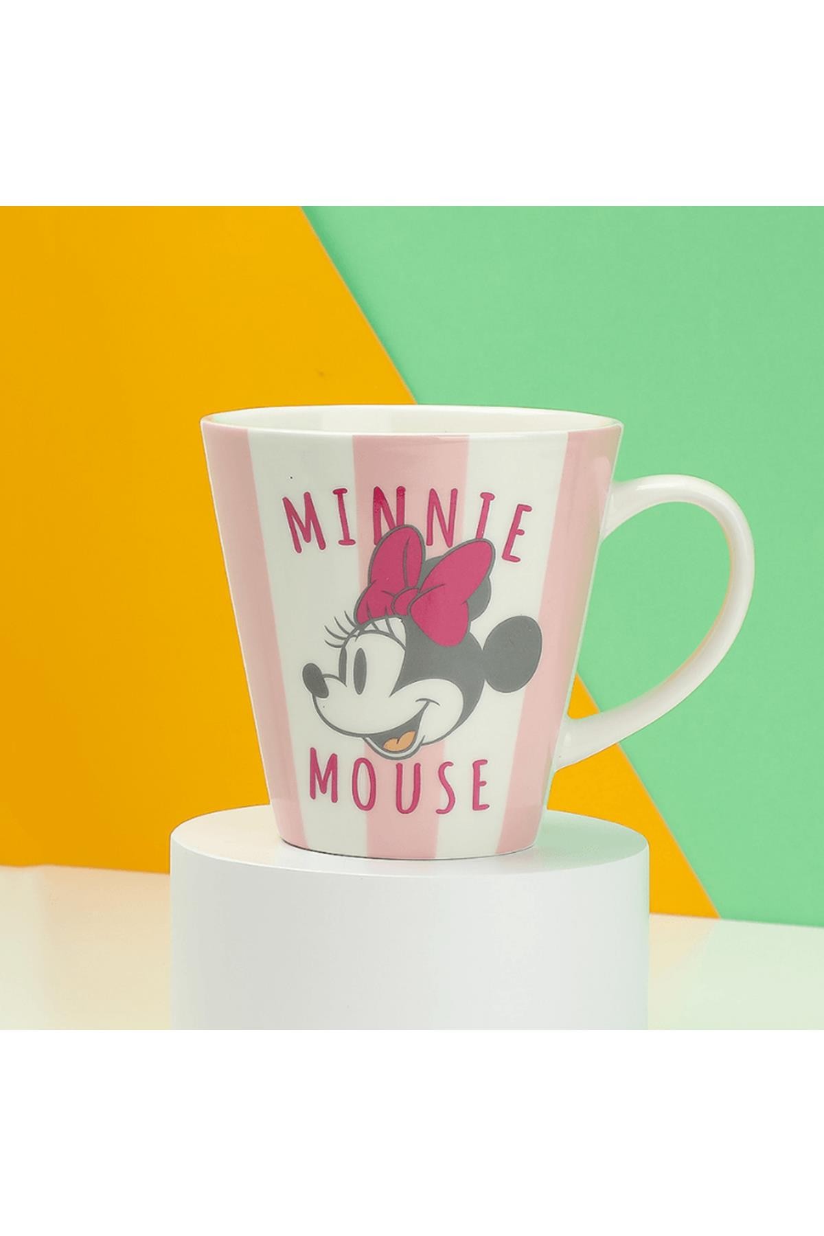 Mickey Mouse Lisanslı 2'Li Çizgili Seramik Kupa 350Ml