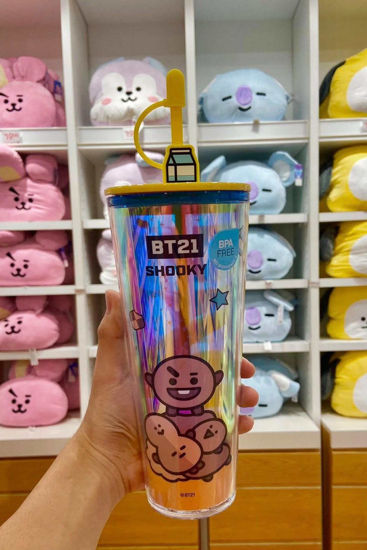 BT21 Lisanslı Çift Cidarlı Pipetli Şişe (800ml) - Shooky