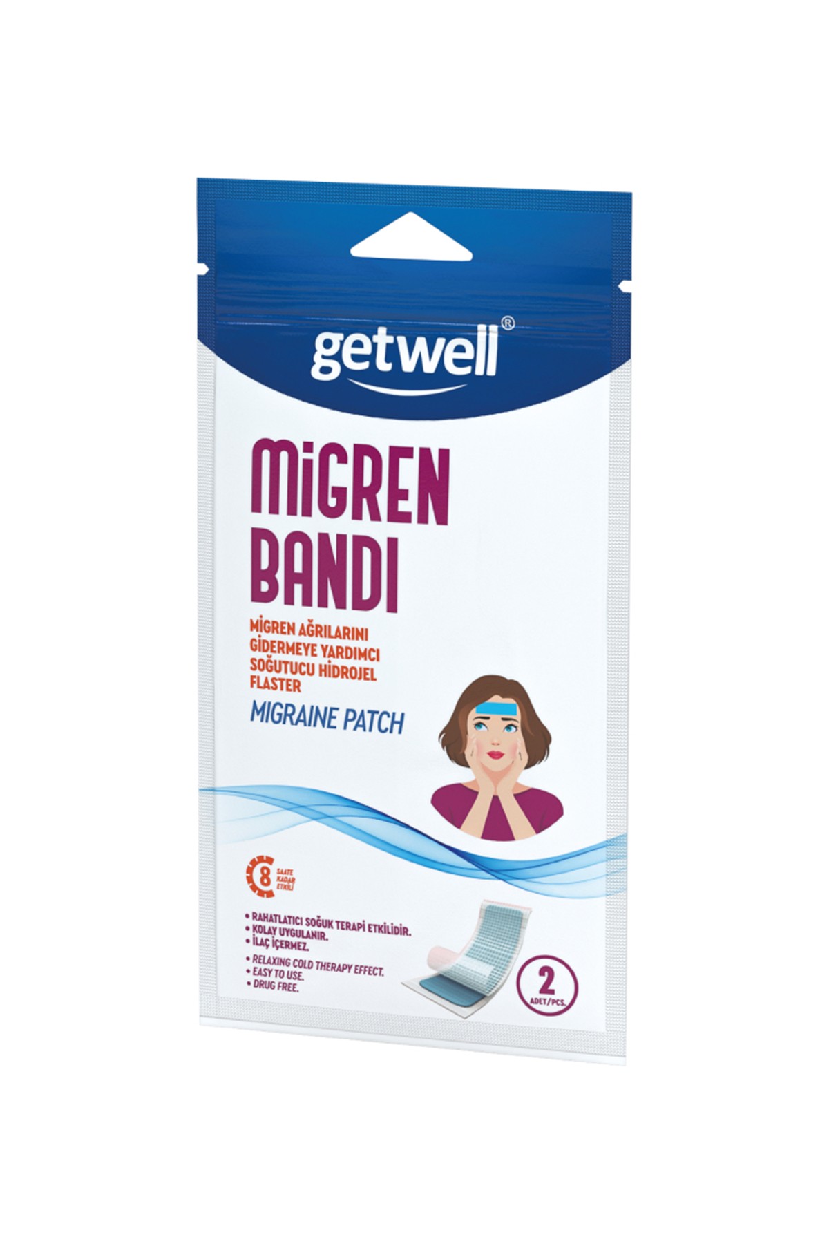 Migren Ağrıları İçin Getwell Soğutucu Bant