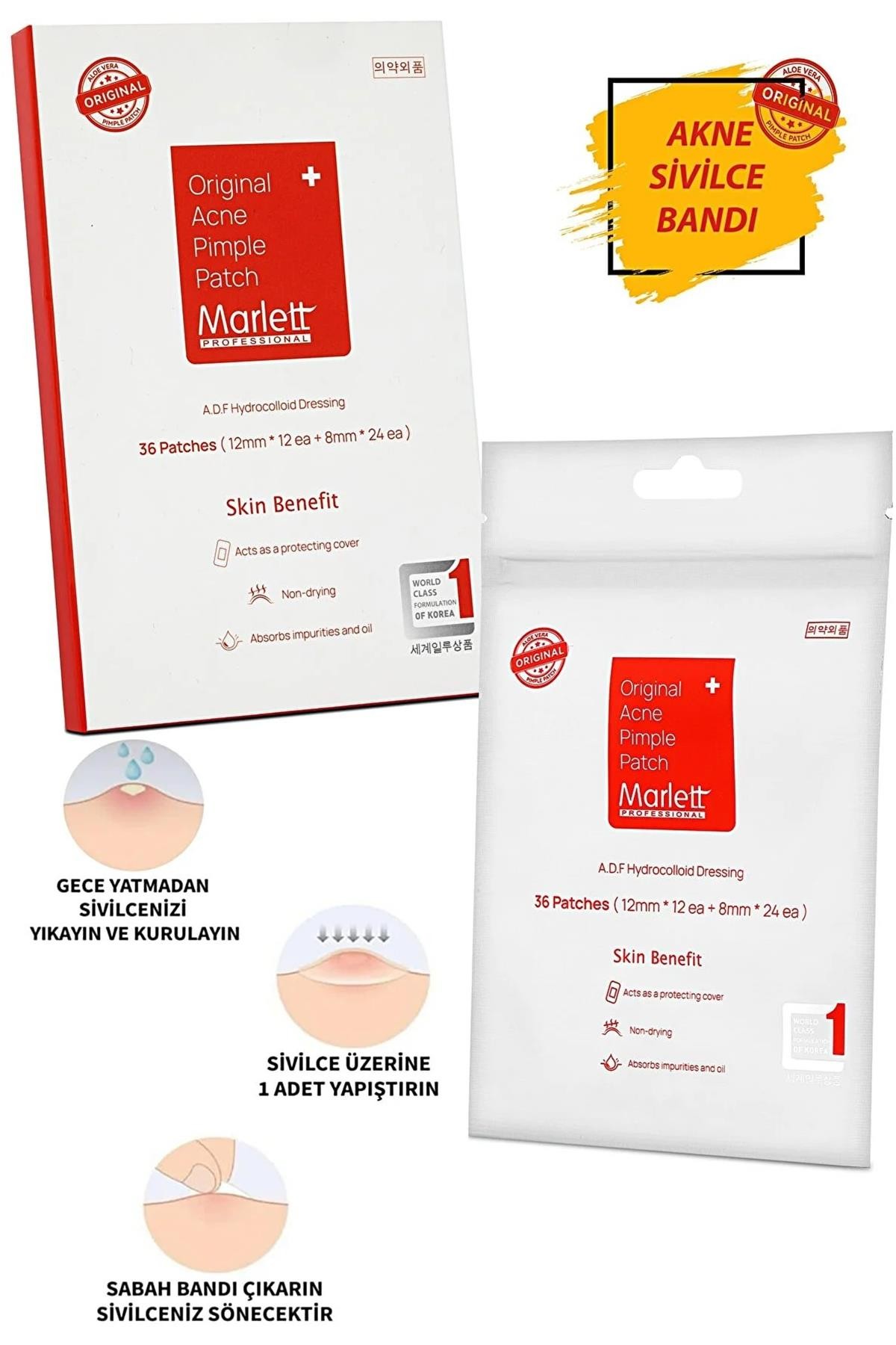 Marlett Pimple Patch 36 Patch - 36'Lı Akne Ve Sivilce Bandı