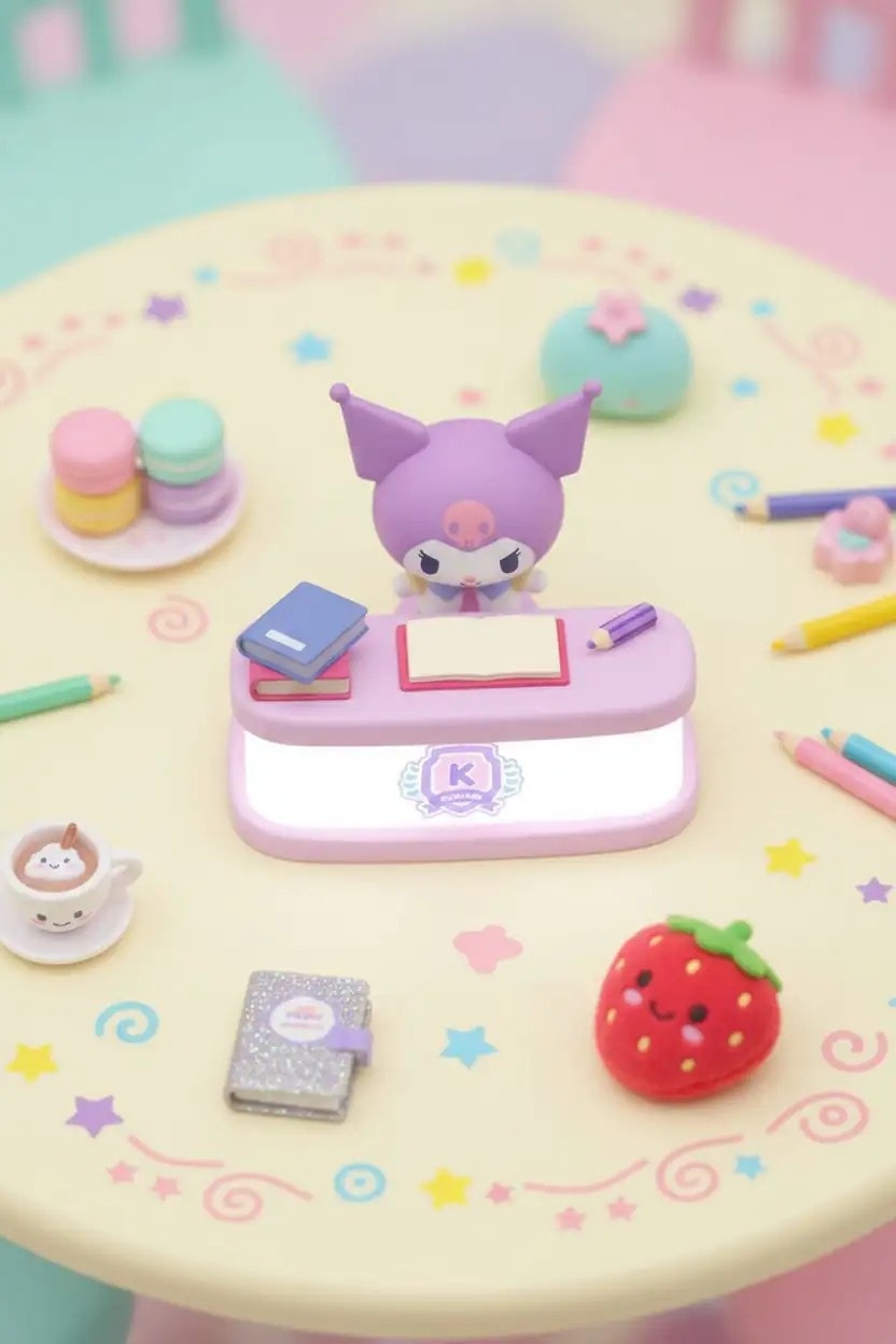 Sanrio Lisanslı Dekoratif Masa Lambası (Kuromi)
