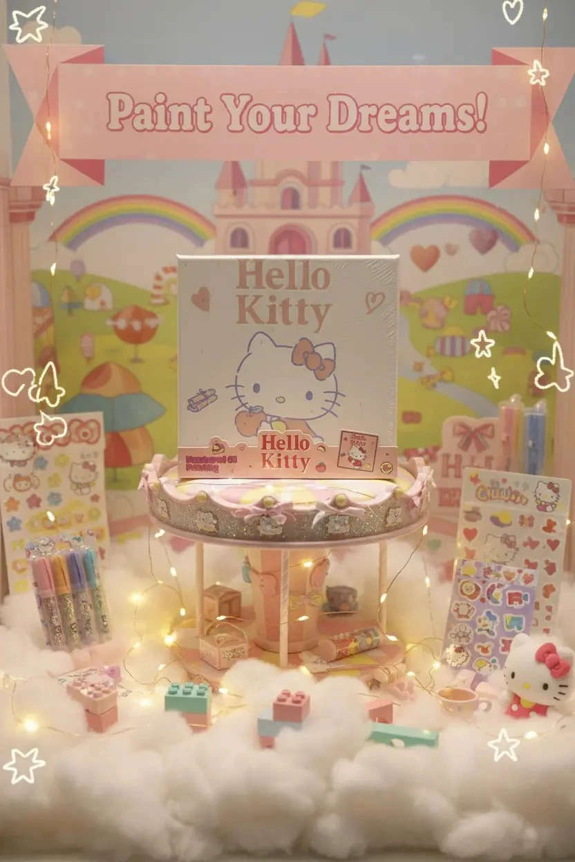 Sanrio Lisanslı Tatlı Koleksiyonu Numaralı Yağlıboya Tablo