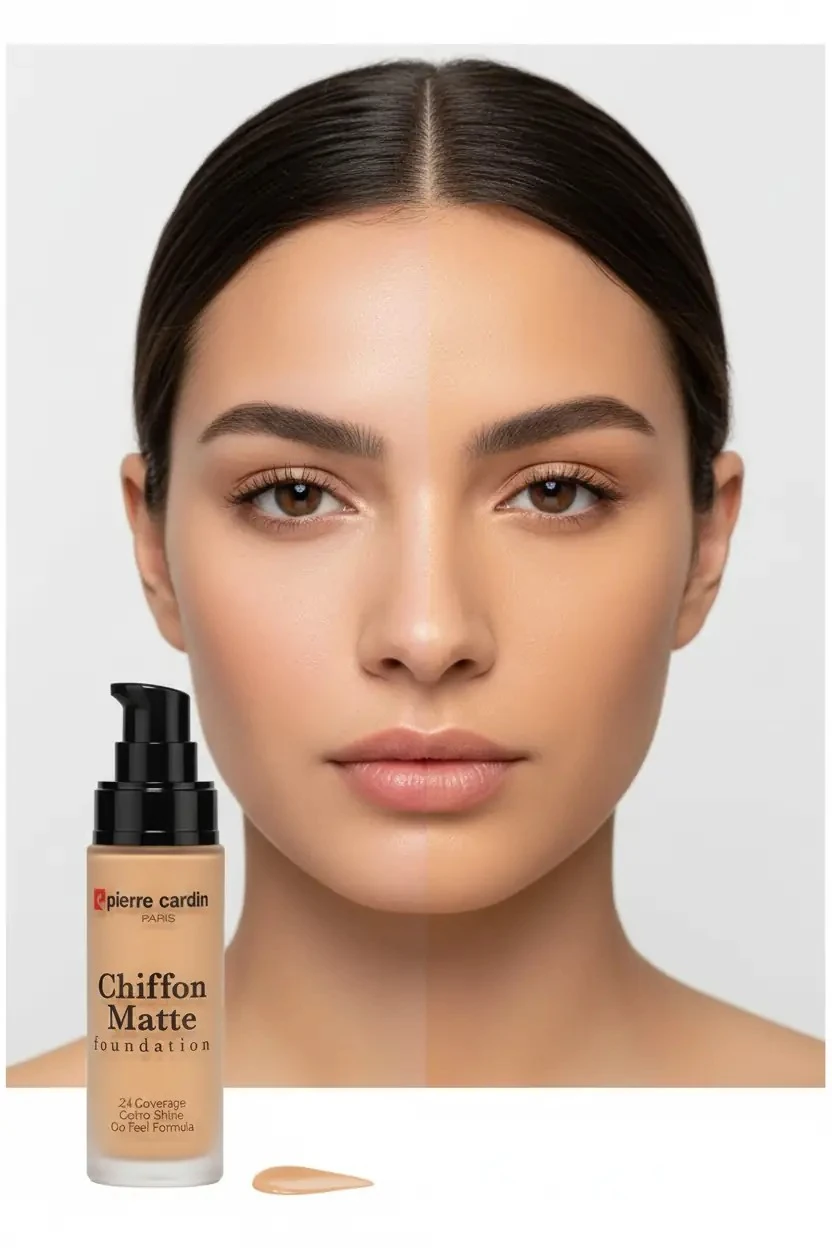 Pierre Cardin Chiffon Fondöten - Medium Beige – Mat Bitişli Hafif Formüllü Fondöten
