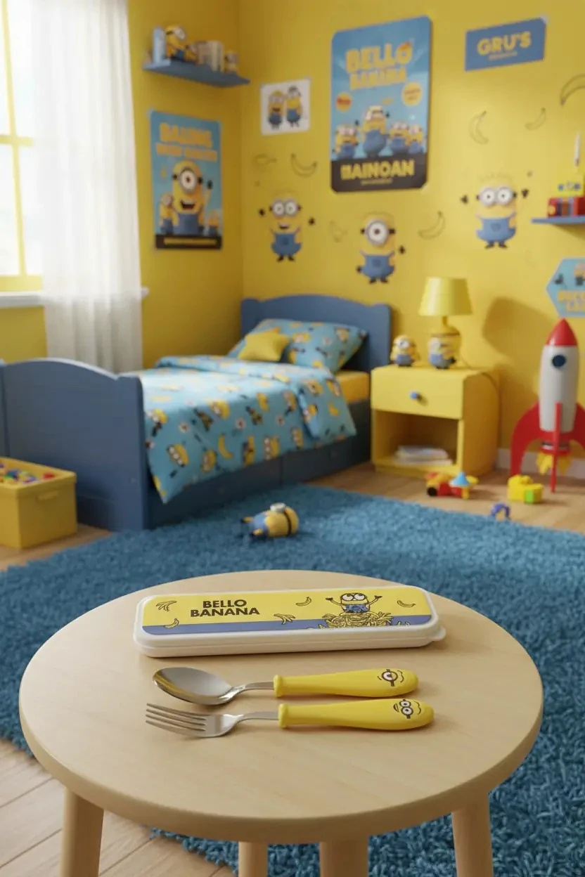 Minions Serisi Çatal Kaşık Seti (Sarı)