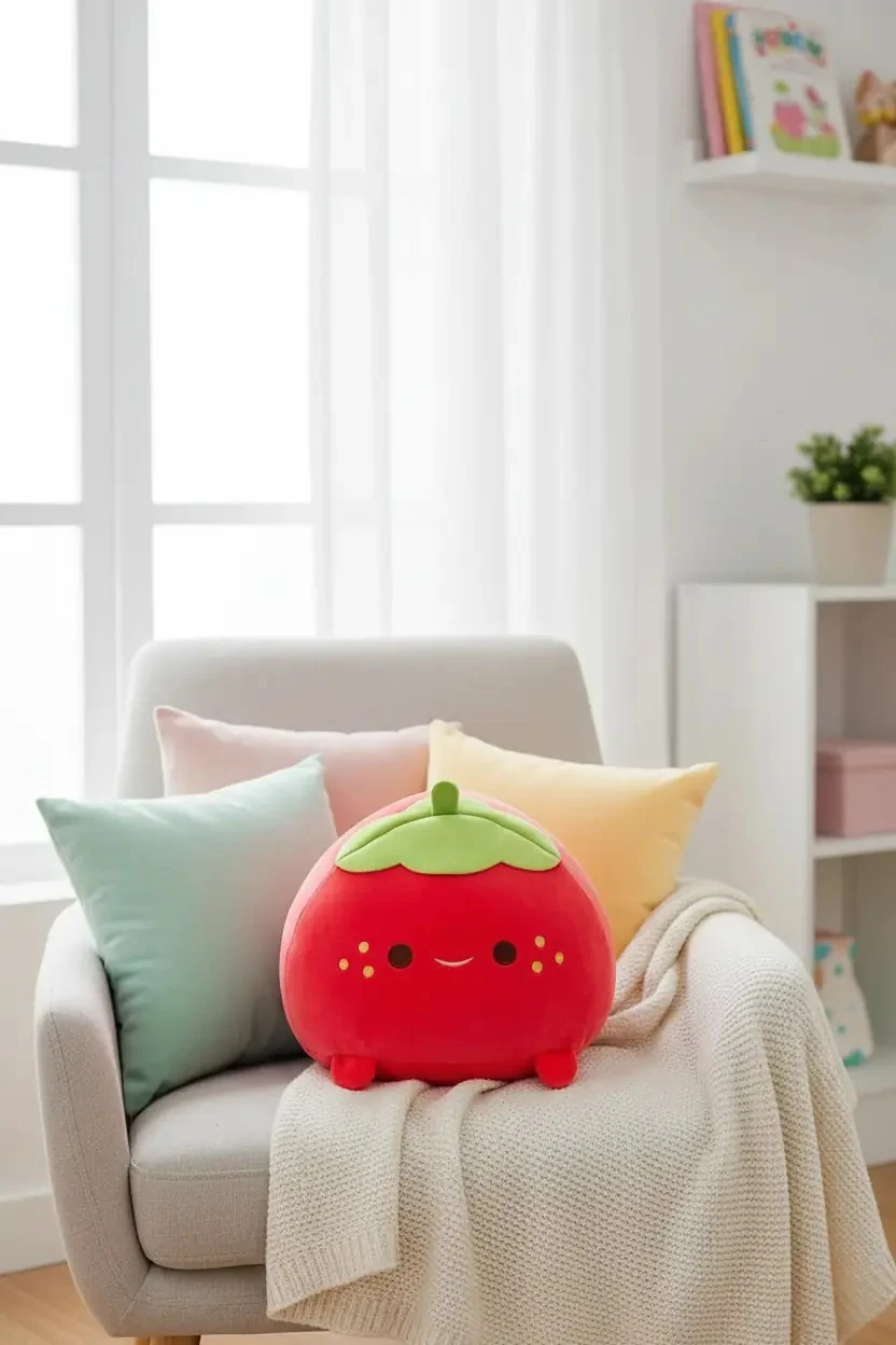 Miniso Lisanslı Çilek Peluş Oyuncak 30 Cm – Yumuşacık Sevimli Dekoratif Tasarım