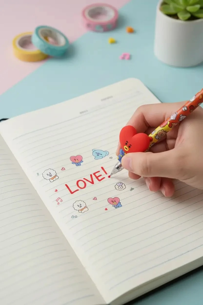 BT21 Lisanlı Jel Kalem Sürpriz Kutu Seti (7 Çeşitli Model) - Blind Box