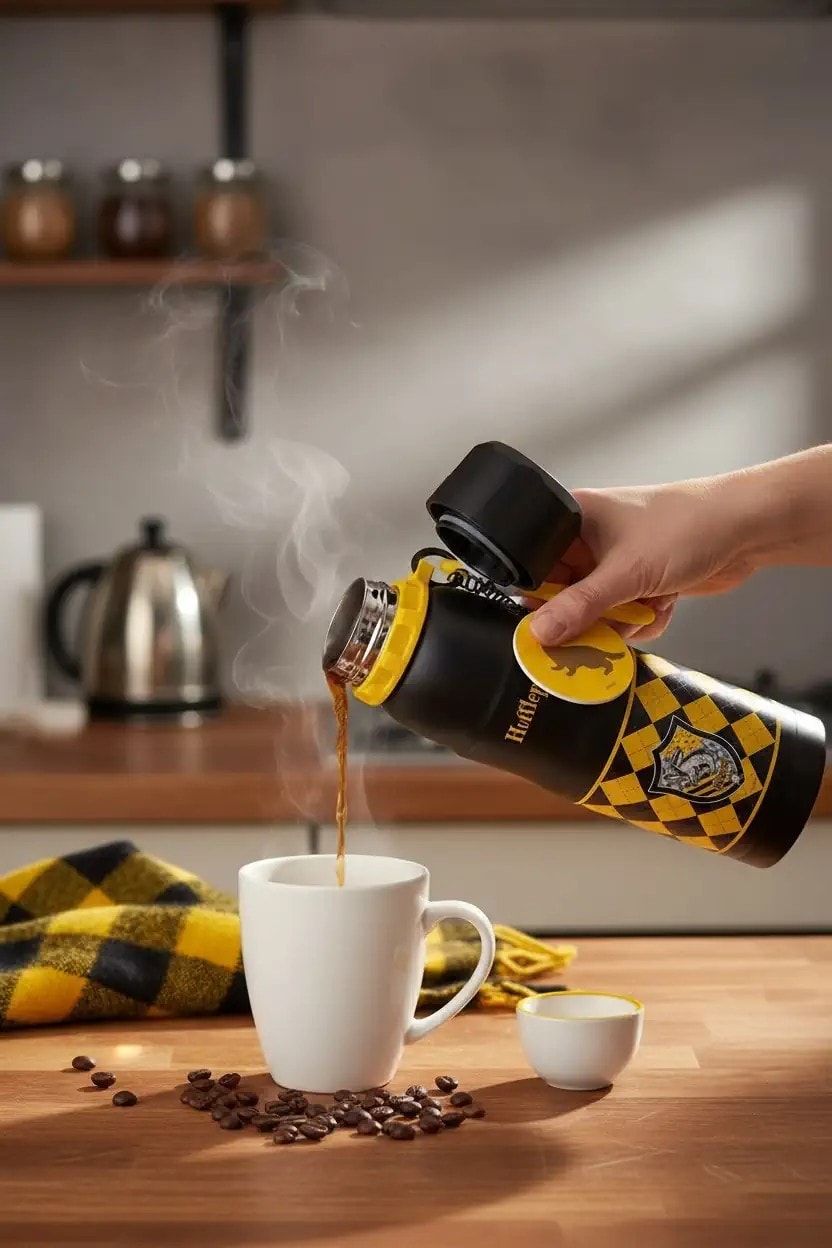 Harry Potter Lisanslı Charmlı Termos 600 ml - Hufflepuff