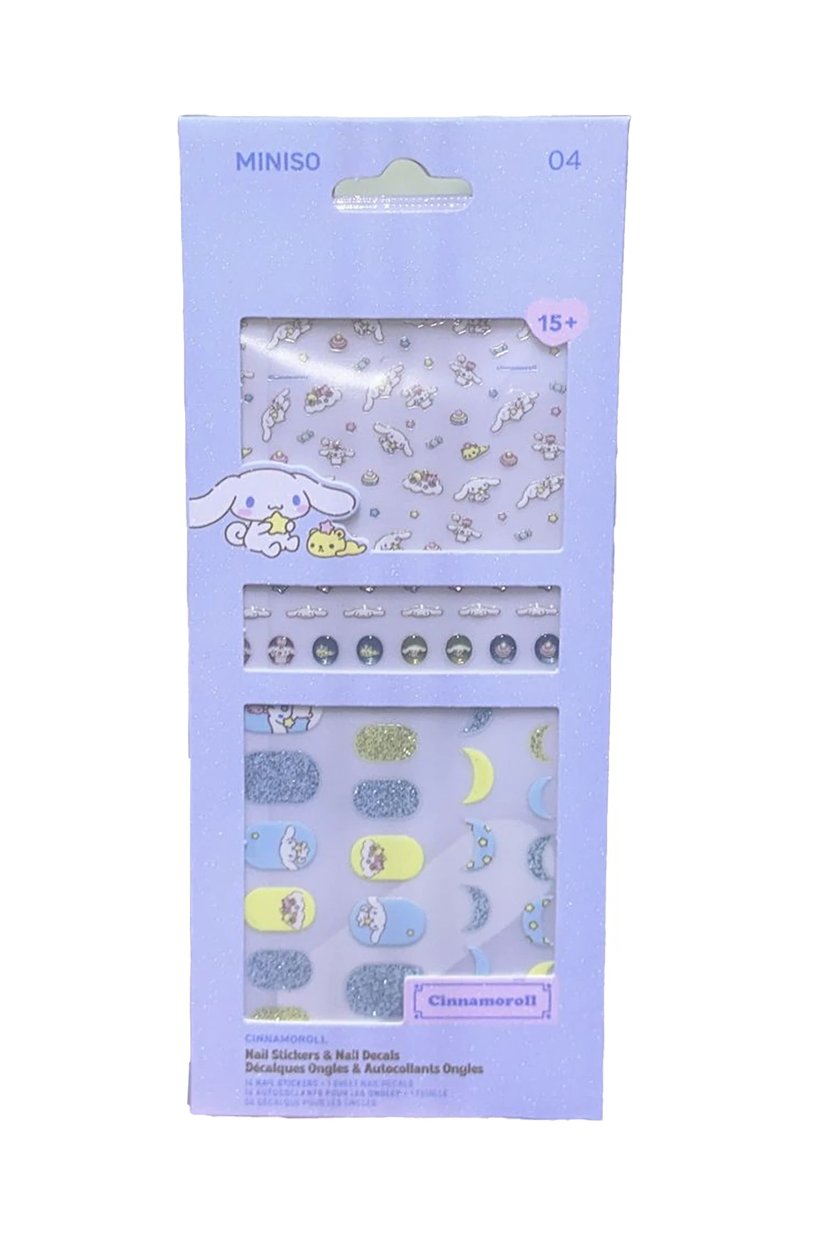 Sanrio Lisanslı Cinnamoroll Tırnak Süsü ve Çıkartma Seti