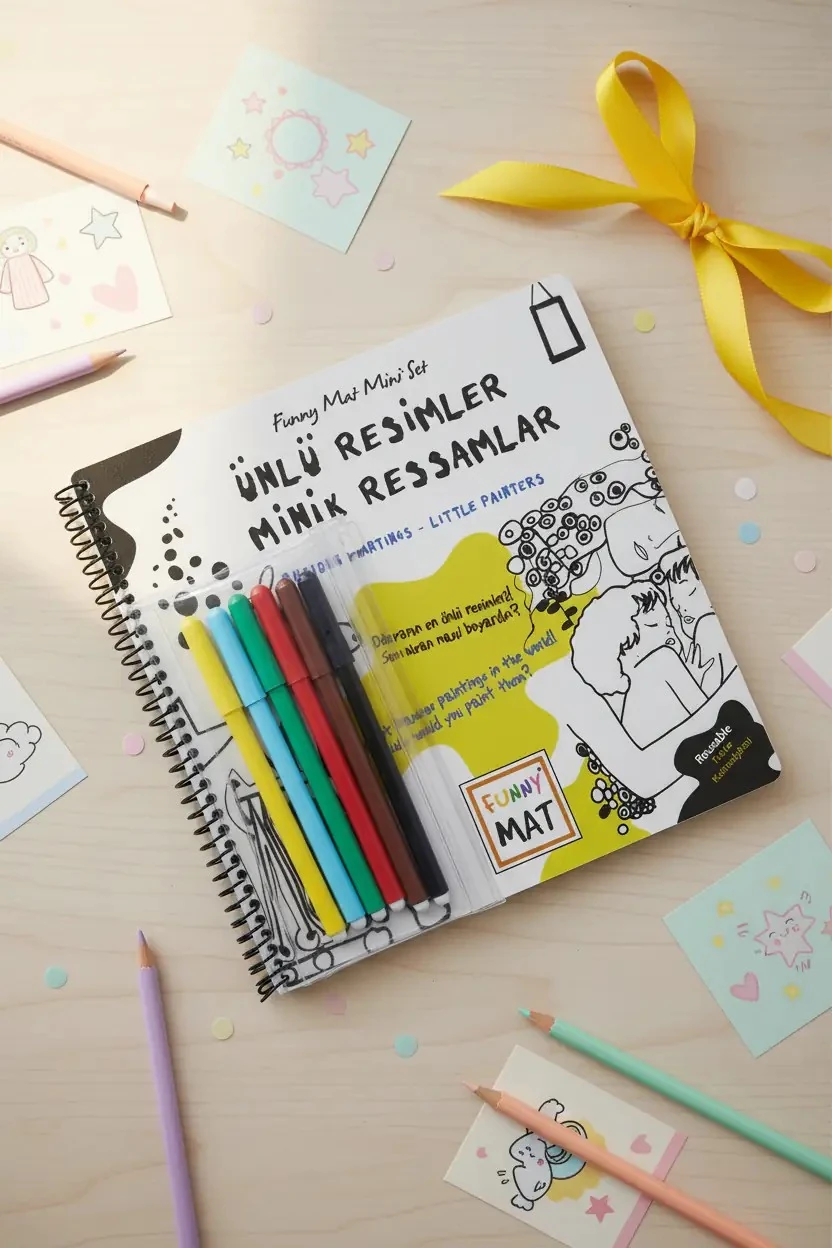 Akademi Çocuk Mini Funny Mat Ünlü Resimler – 6 Kalemli Minik Ressamlar Seti