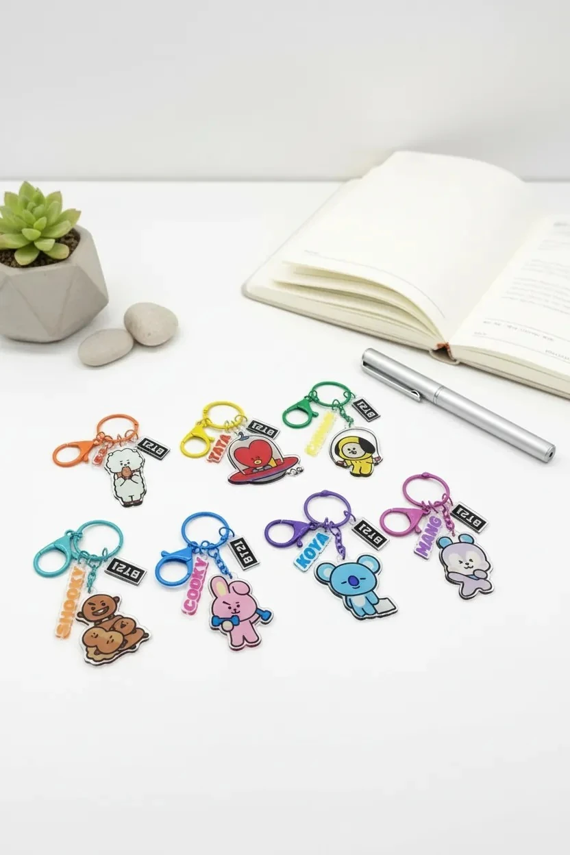 BT21 Lisanslı Figürlü Akrilik Anahtarlık
