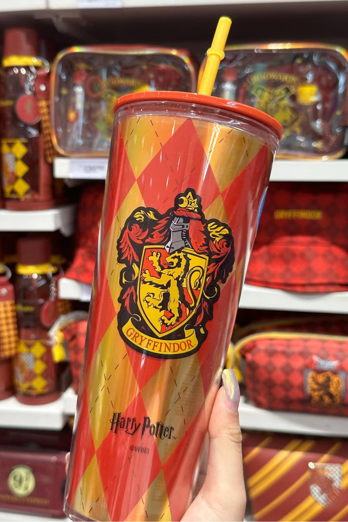 Harry Potter Lisanslı Gryffindor Çift Cidarlı Pipetli Plastik Şişe