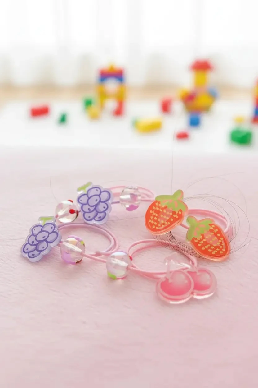 Miniso Lisanslı Eğlenceli Boncuklu Meyve Figürlü Saç Tokası Seti – 2 Adet