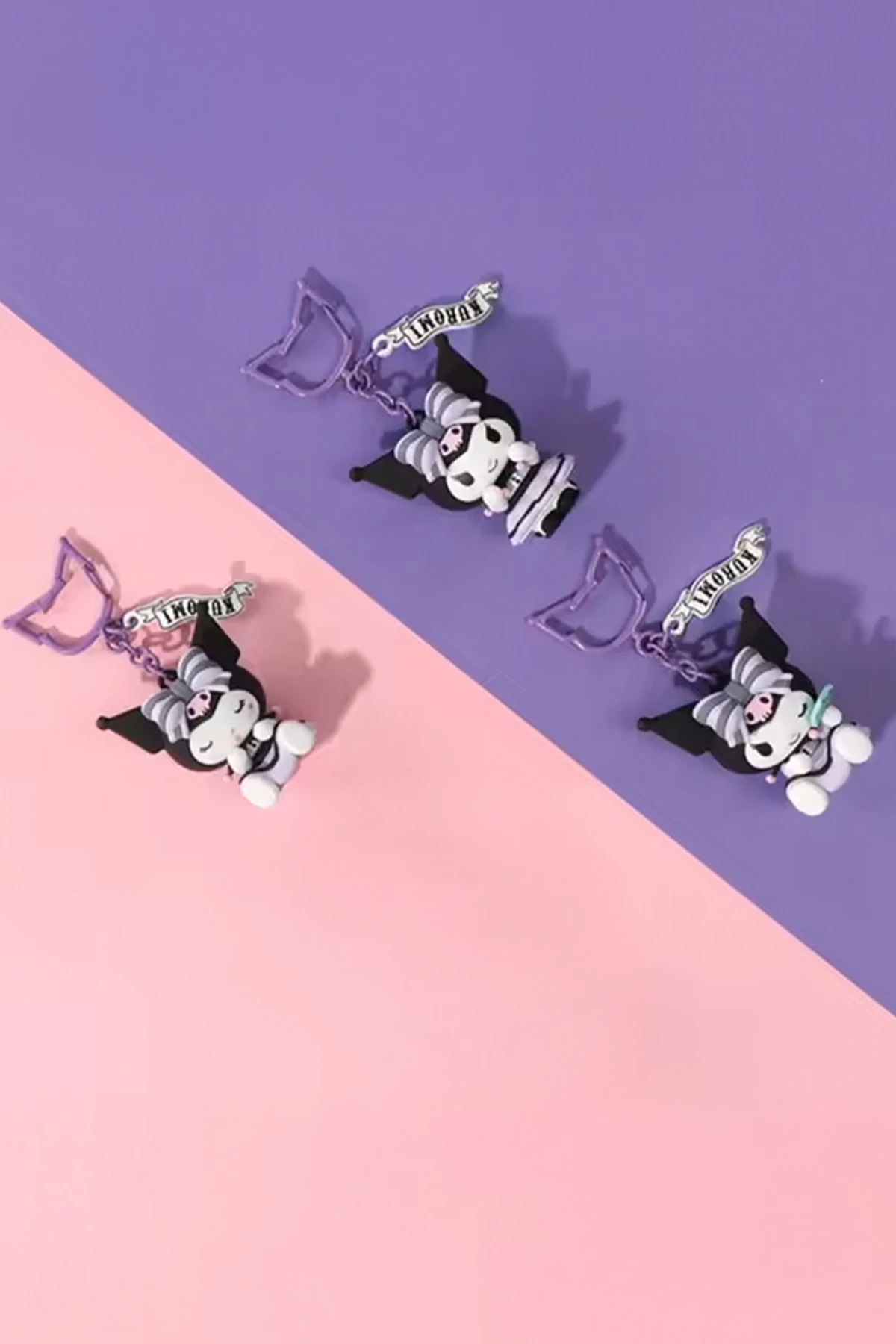 Sanrio Lisanslı Kuromi Şanslı Kehanet Serisi Araba Süsü 6 CM