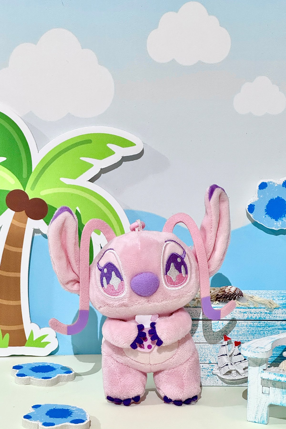 Disney Lilo&Stitch Lisanslı Parti Serisi Peluş Çanta Süsü Anahtarlık - Angel