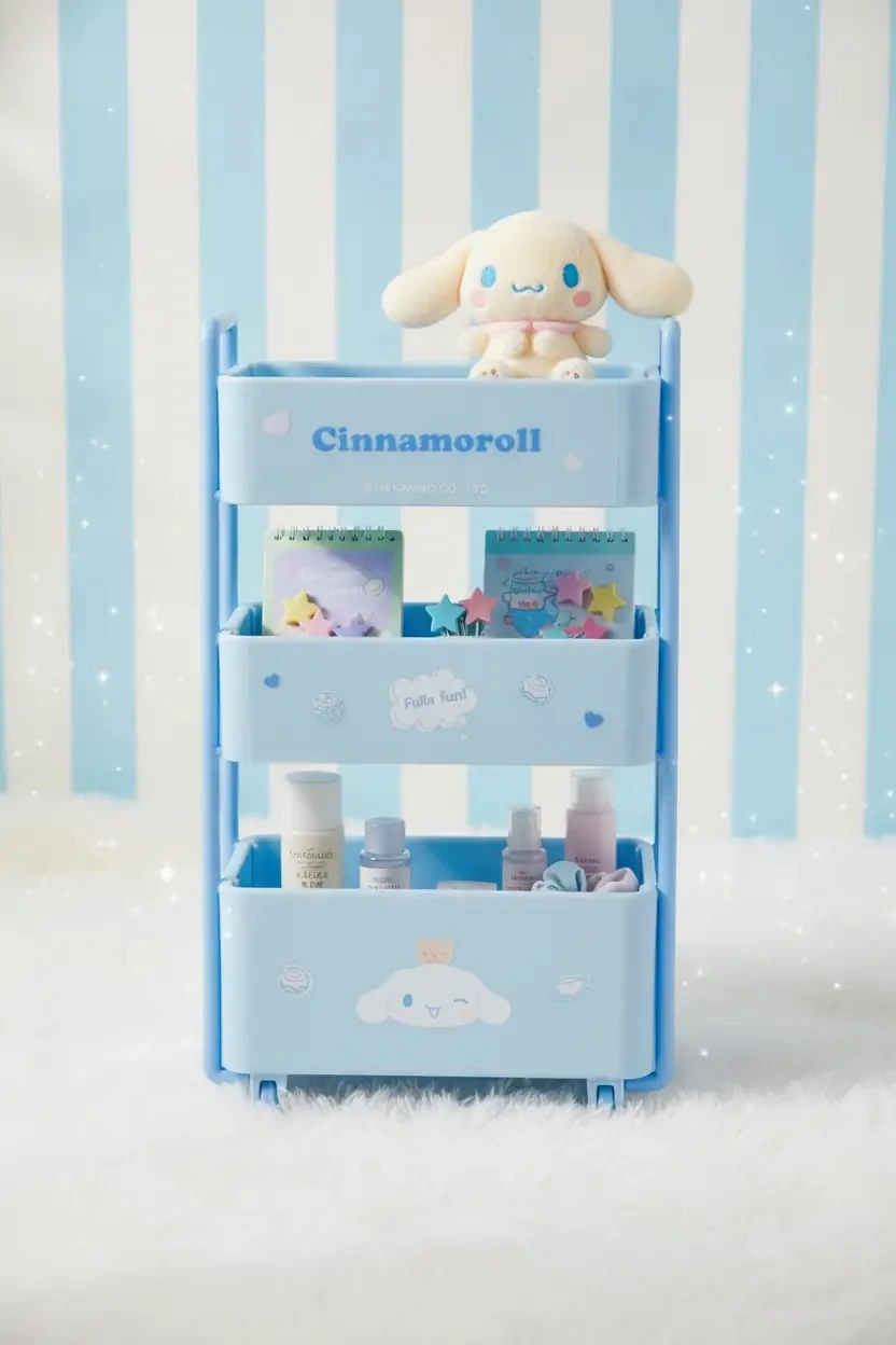 Sanrio Lisanslı Cinnamoroll Tekerlekli El Arabası Masa Üstü Organizer