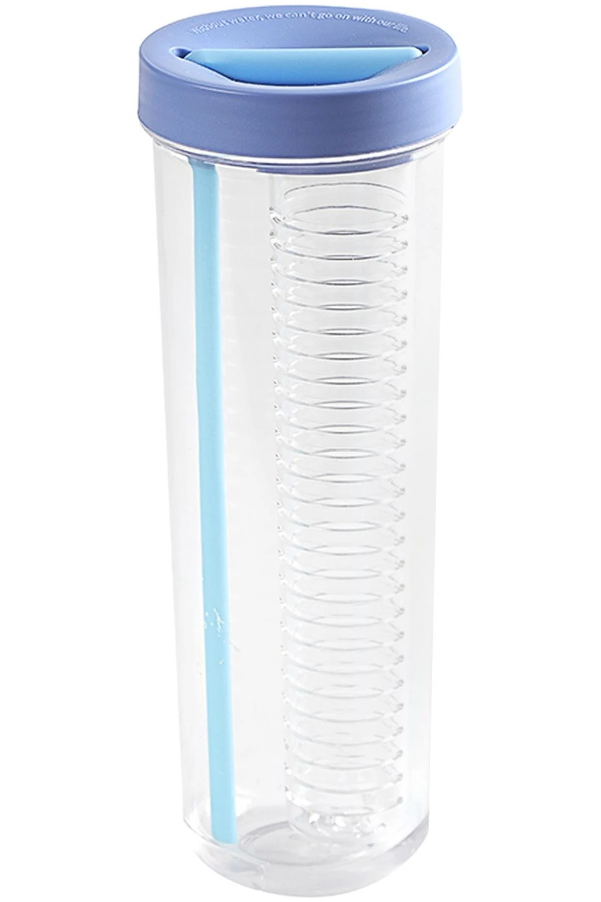 Süzgeçli Ve Pipetli Plastik Şişe (800Ml) - Mavi