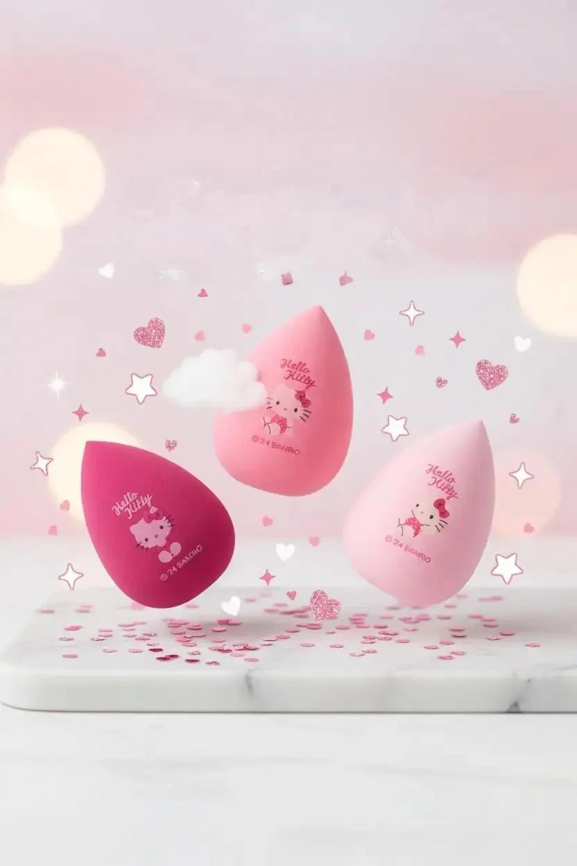 Sanrio Lisanslı Hello Kitty Makyaj Süngeri Seti - 3 Adet