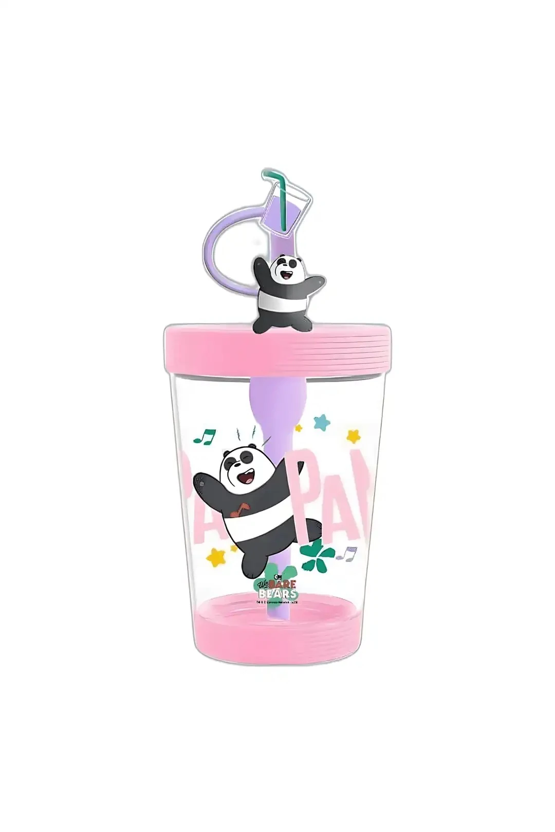 We Bare Bears Lisanslı Omuz Askılı Plastik Şişe (535ML) - Panda