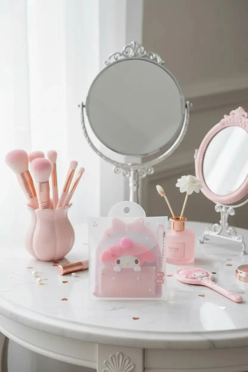 Sanrio Lisanslı Mini Aynalı Tarak Seti