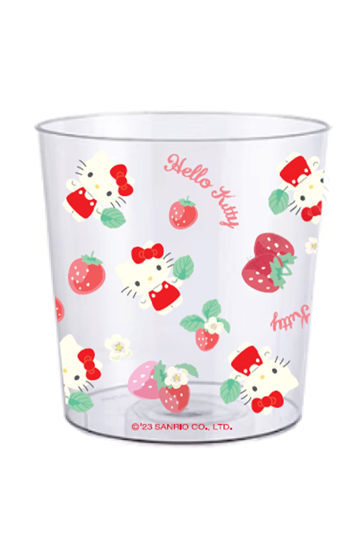 Sanrio Lisanslı Çiçek Desenli PET Şeffaf Çöp Kovası (L) - Hello Kitty