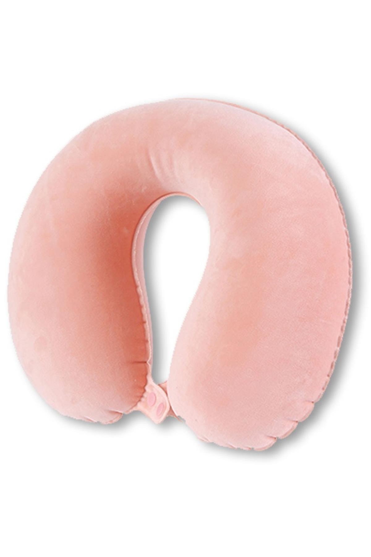 Şişirilebilir Boyun Yastığı,Seyahat Yastığı Pembe