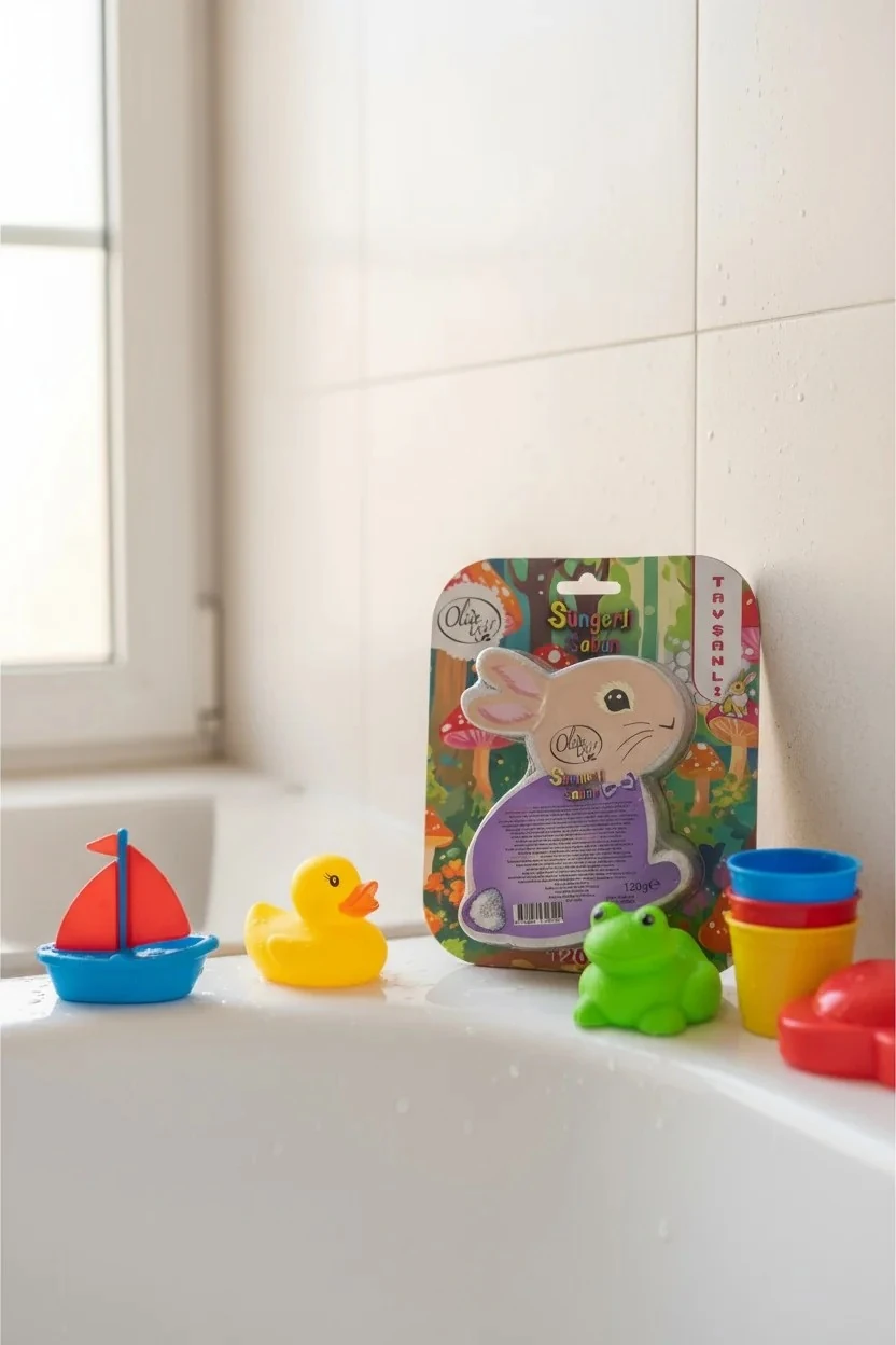 Tavşan Figürlü Süngerli Sabun