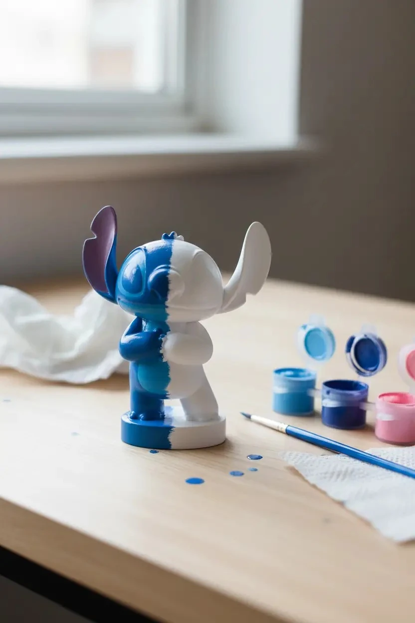 Disney Lisanslı Stitch Parti Serisi 3D Figür Boyama Seti 19 Cm – Yaratıcı