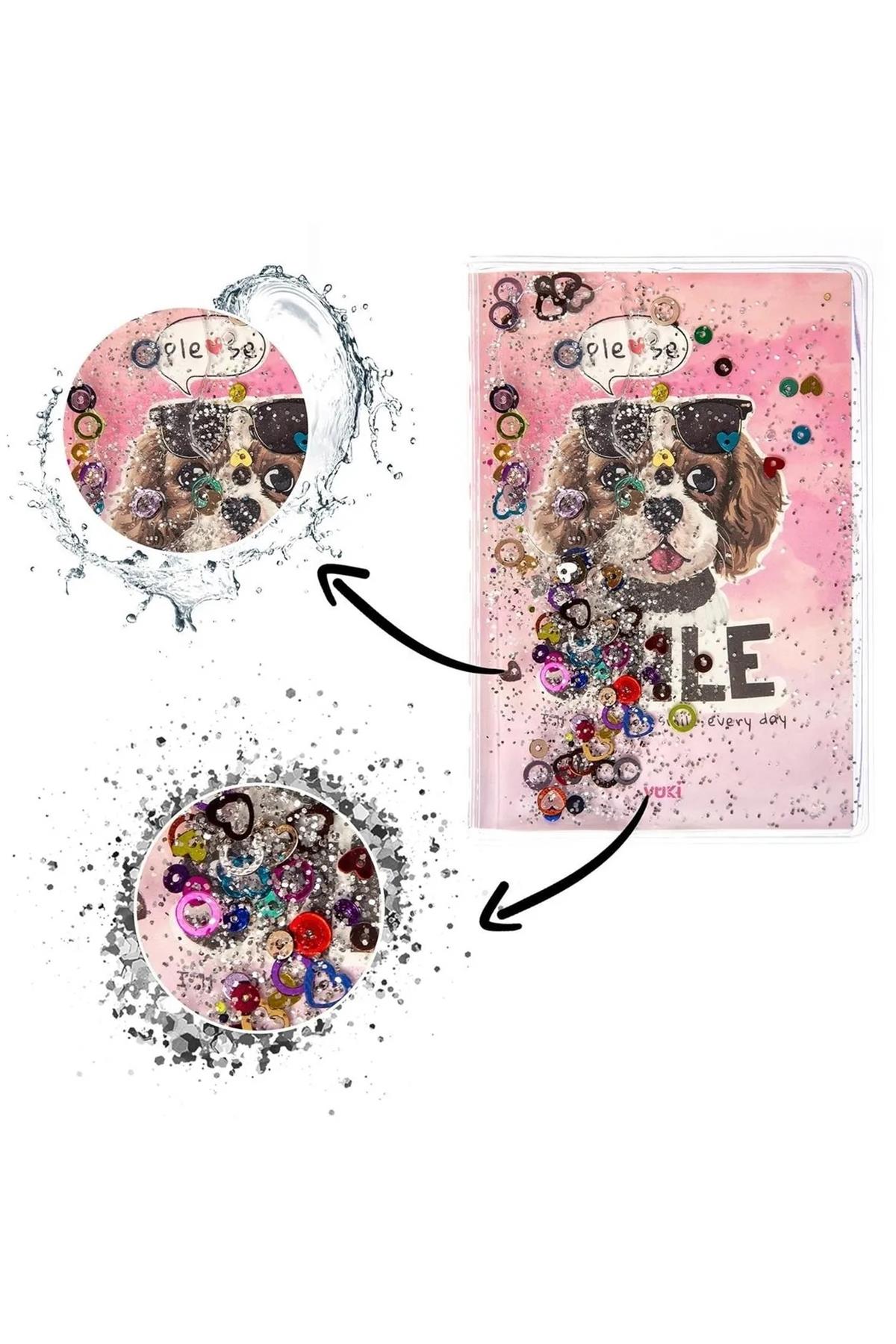 Vuki Simli Ve Sulu Kapaklı Renkli Sayfalı Desenli Mini Defter-Köpek (Outlet)