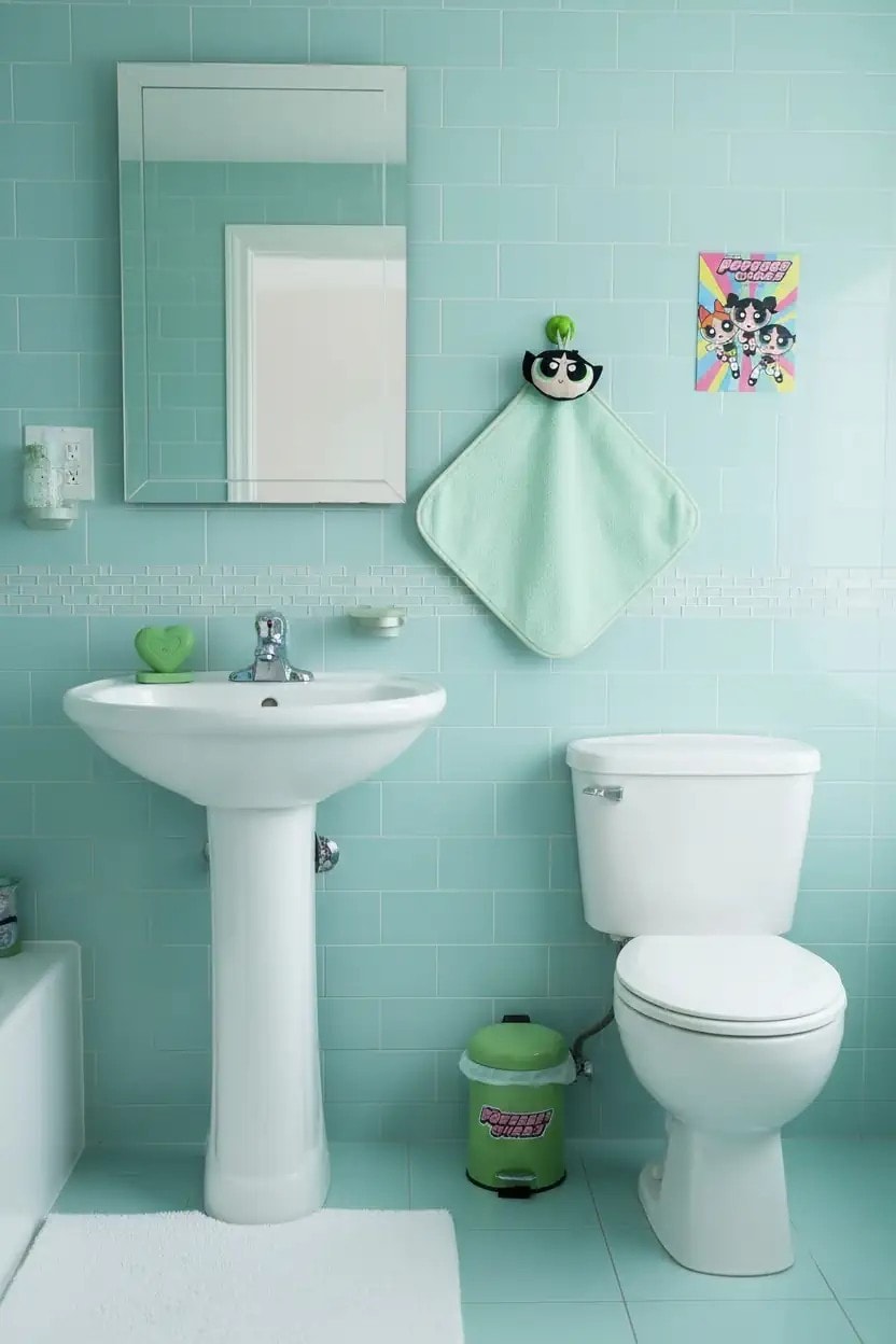 Powerpuff Girls Lisanslı 3D Dekoratif El Havlusu (Buttercup)