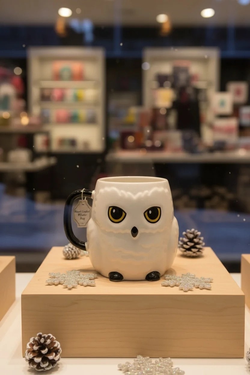 Harry Potter Lisanslı Kaşıklı Seramik Kupa (800ml) - Hedwig