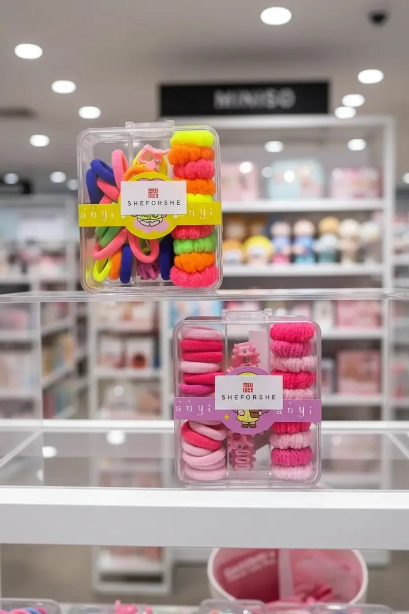 Kutulu Çoklu Karma Lastik Ve Klips Toka Seti – Renkli Saç Aksesuar Paketi