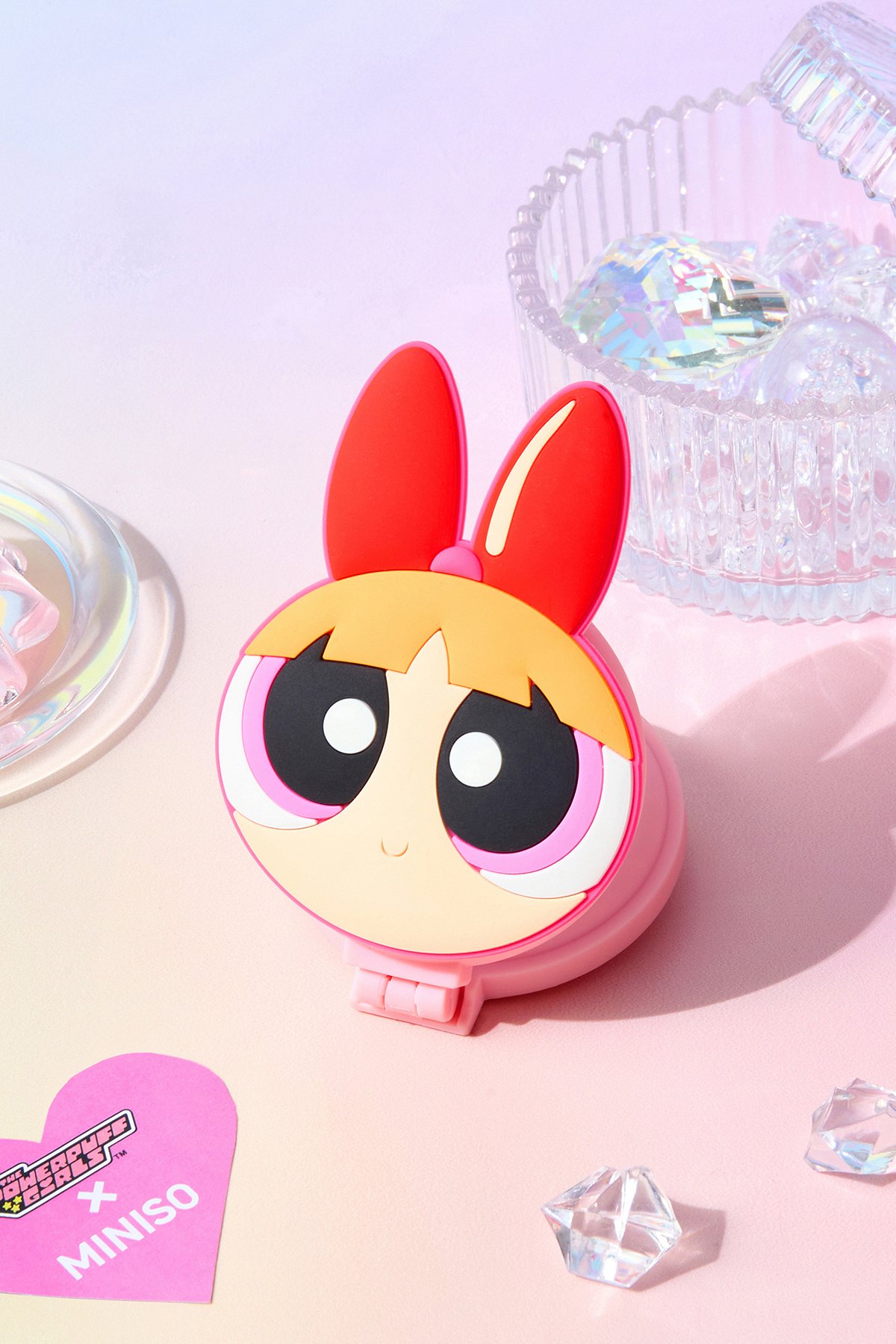 Powerpuff Girls Lisanslı Aynalı Mini Saç Fırçası - Blossom