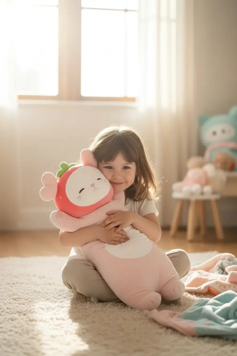 Miniso Lisanslı Çilekli Kedi Minderi 76 Cm – Yumuşacık Dekoratif Yastık