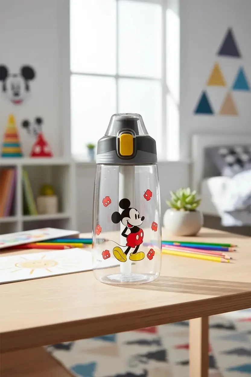 Disney Mickey Mouse Lisanslı Silikon Tutacaklı Tritan Suluk (500ml)