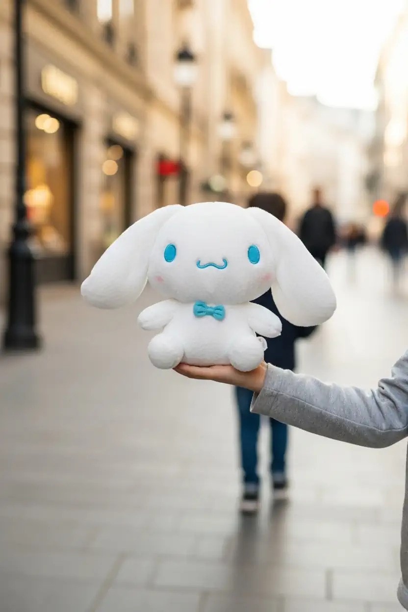 Sanrio Lisanslı Oturan Peluş Oyuncak (26 cm) - Cinnamoroll