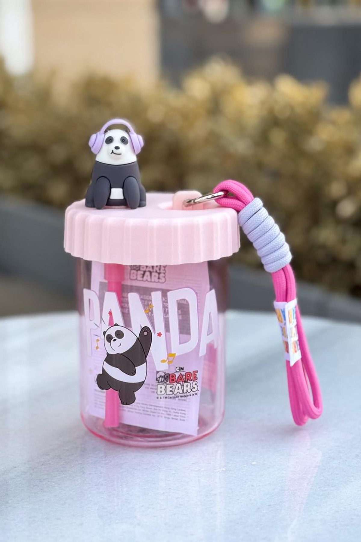 We Bare Bears Lisanslı Askılı Plastik Şişe (520mL) (Panda)