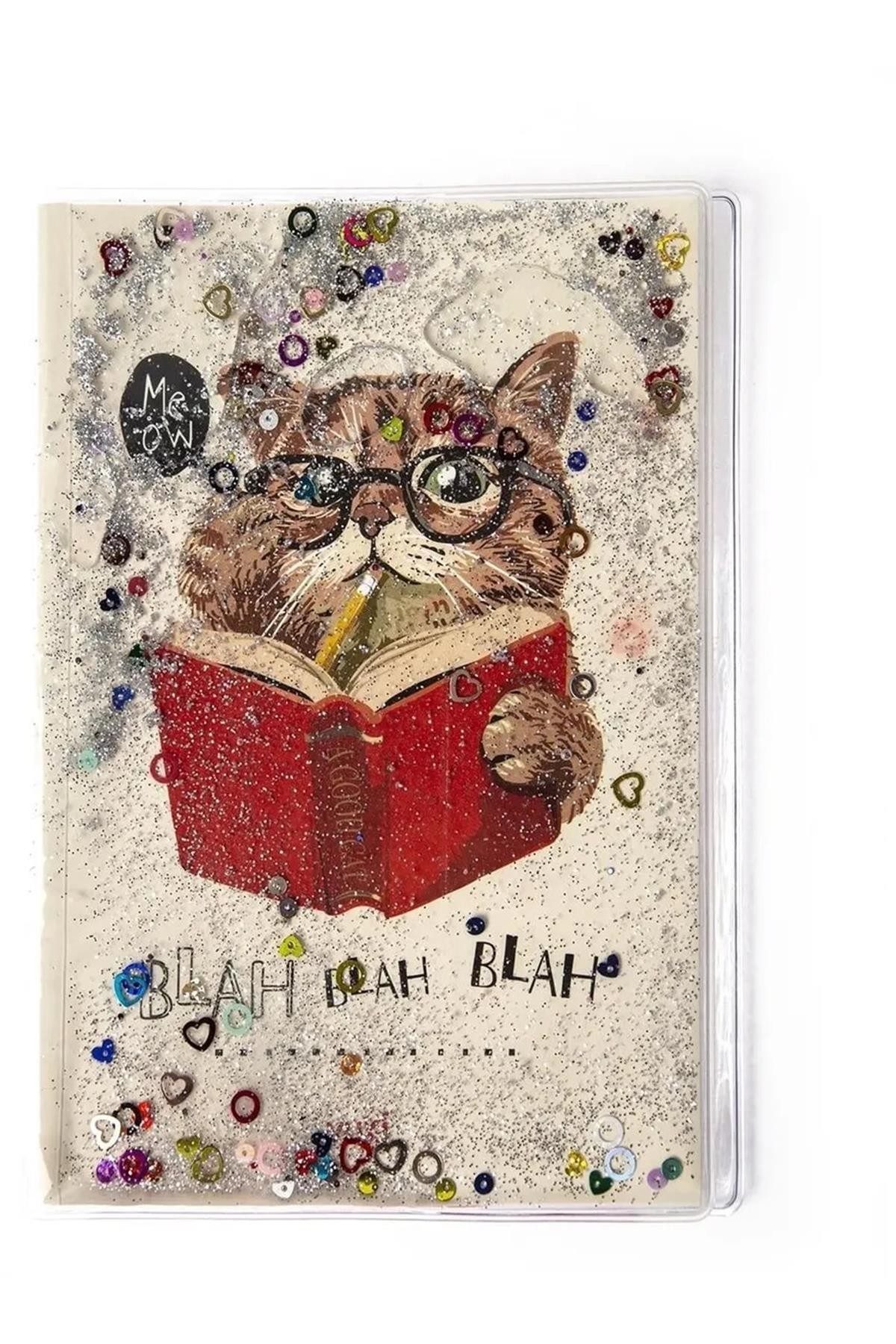 Vuki Simli Ve Sulu Kapaklı Desenli A5 Defter-Kedi