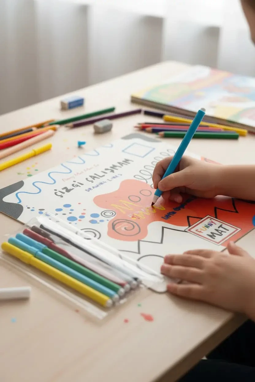 Akademi Çocuk-Funny Mat-Mini Set-Çizgi Çalışmam-Kalemli