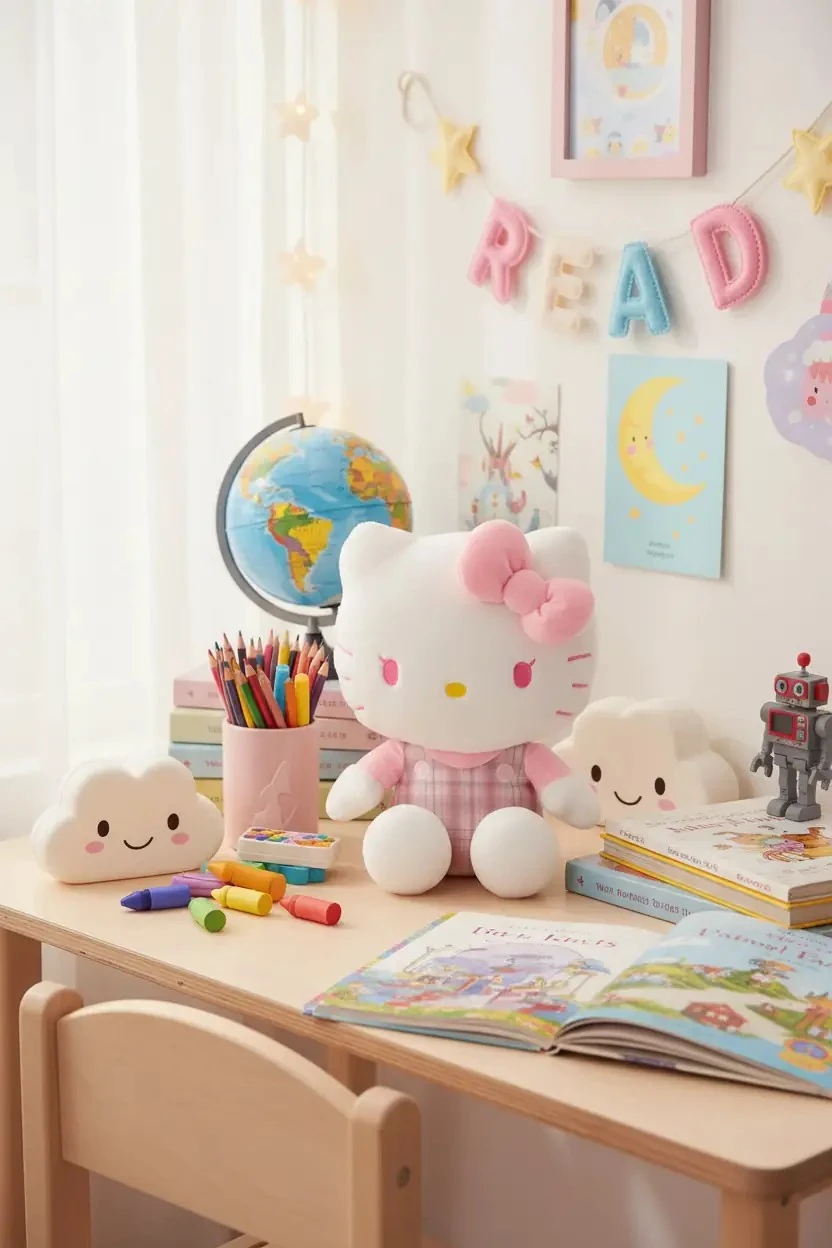 Sanrio Lisanslı Hello Kitty Peluş Oyuncak 35 Cm – Oturan Yumuşacık Fiyonklu Tasarım