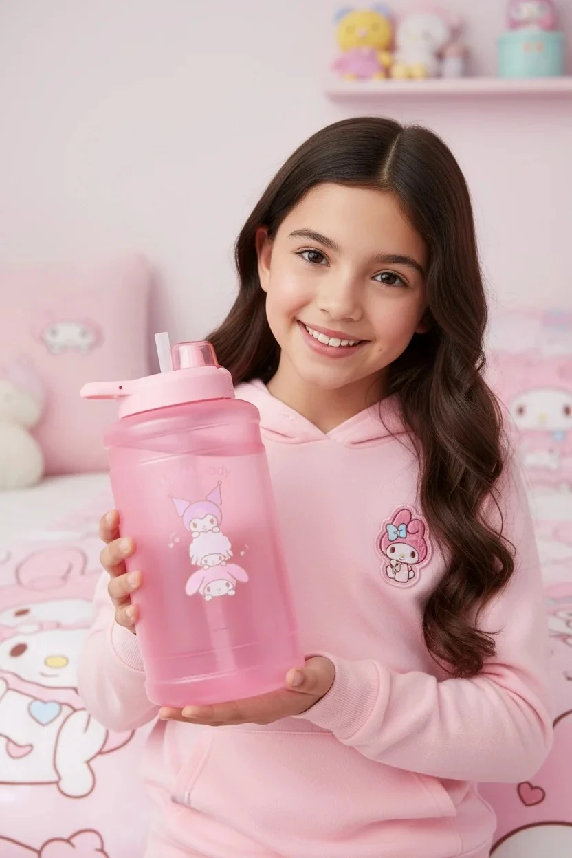 Sanrio Lisanslı Otomatik Kapaklı Büyük Plastik Şişe 1,9 Lt - My Melody
