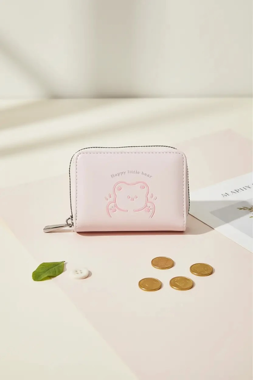 Little Bear Serisi Fermuarlı Mini Bozuk Para Çantası (Pembe)