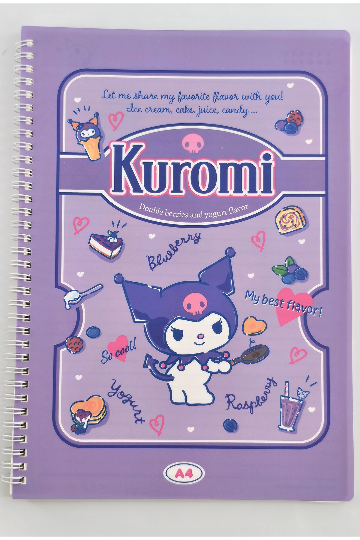 Sanrio Lisanslı Kuromi Retro Koleksiyonu A4 PP Tel Ciltli Kitap (60 Sayfa)