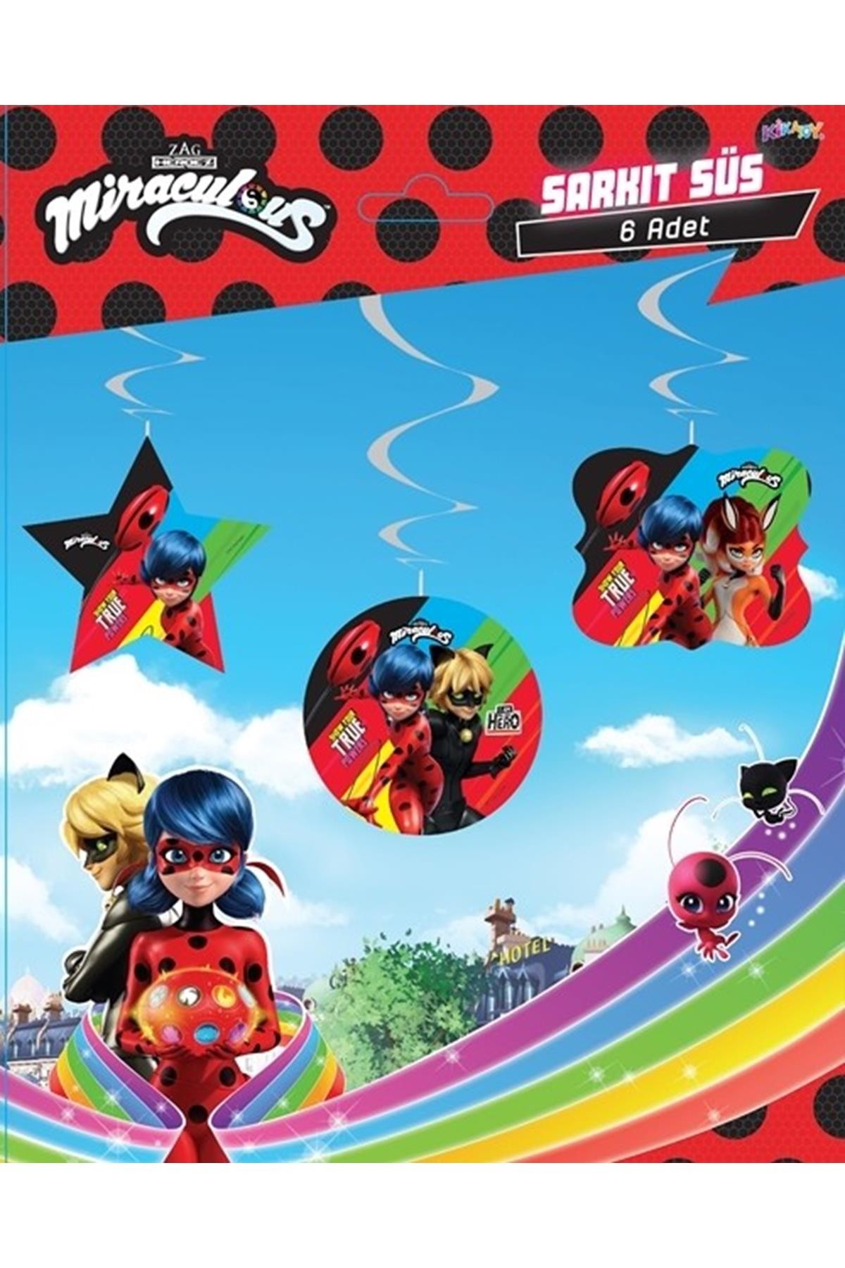 Miraculous Super Heroez Tavan Sarkıt Süs 6'Lı
