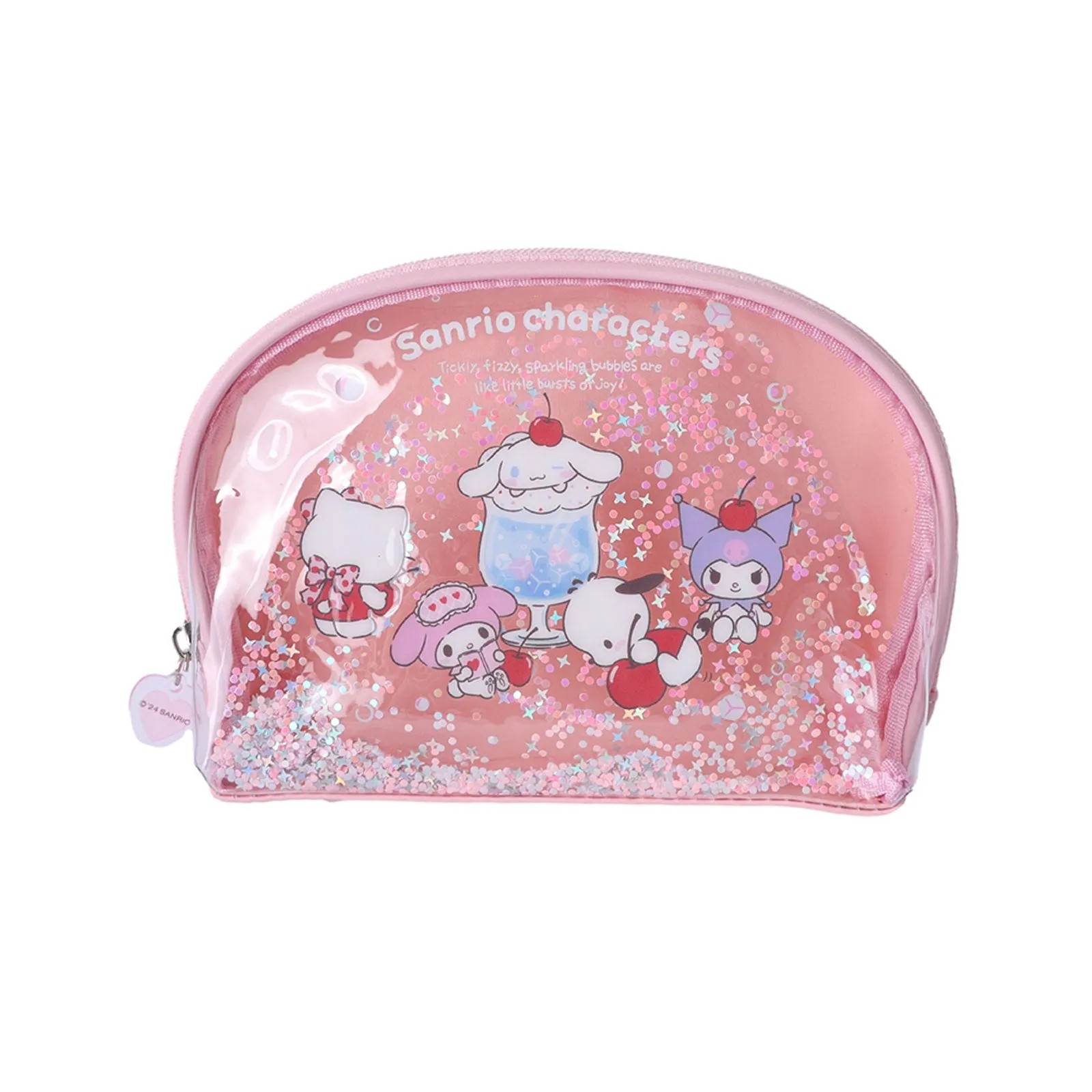 Sanrio Lisanslı Renkli Yaz Serisi Şeffaf Parıltılı Makyaj Çantası