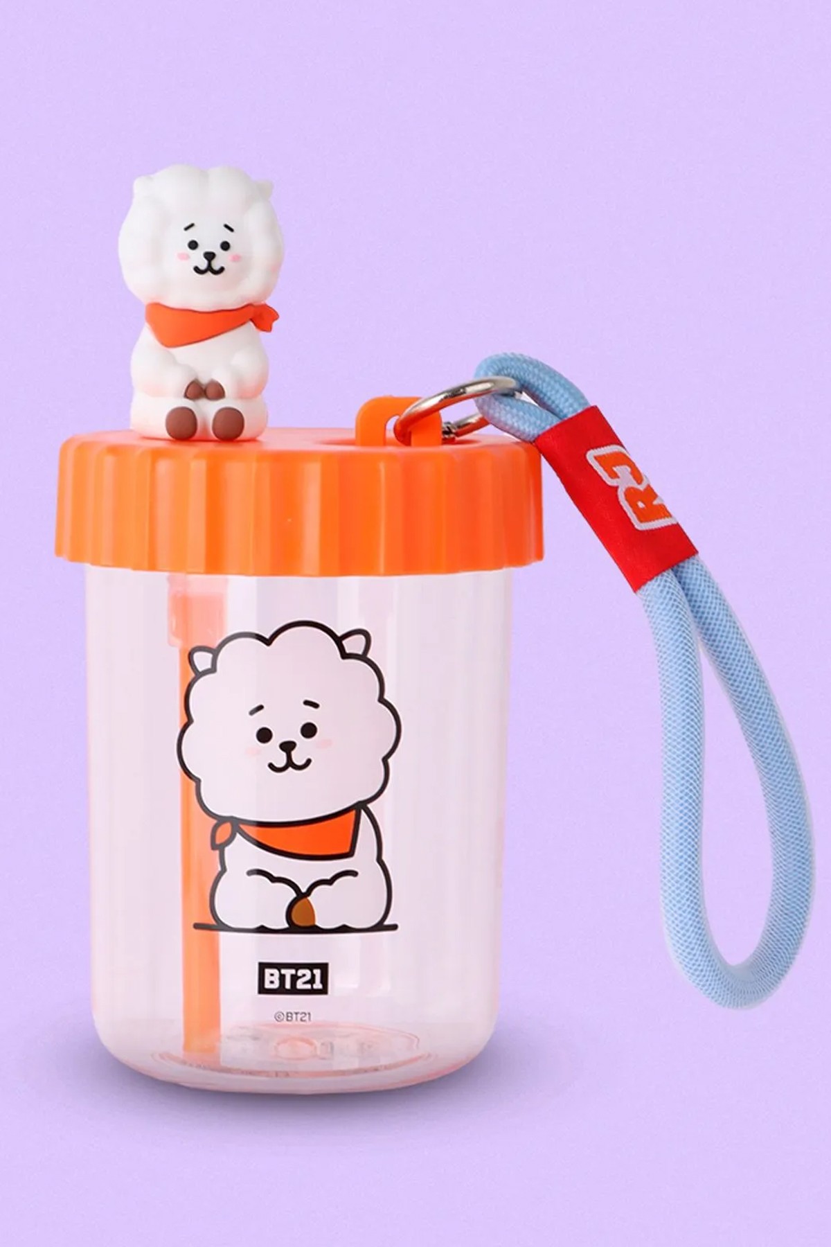 BT21 Lisanslı Süslemeli ve Askılı Plastik Şişe (520mL) - RJ