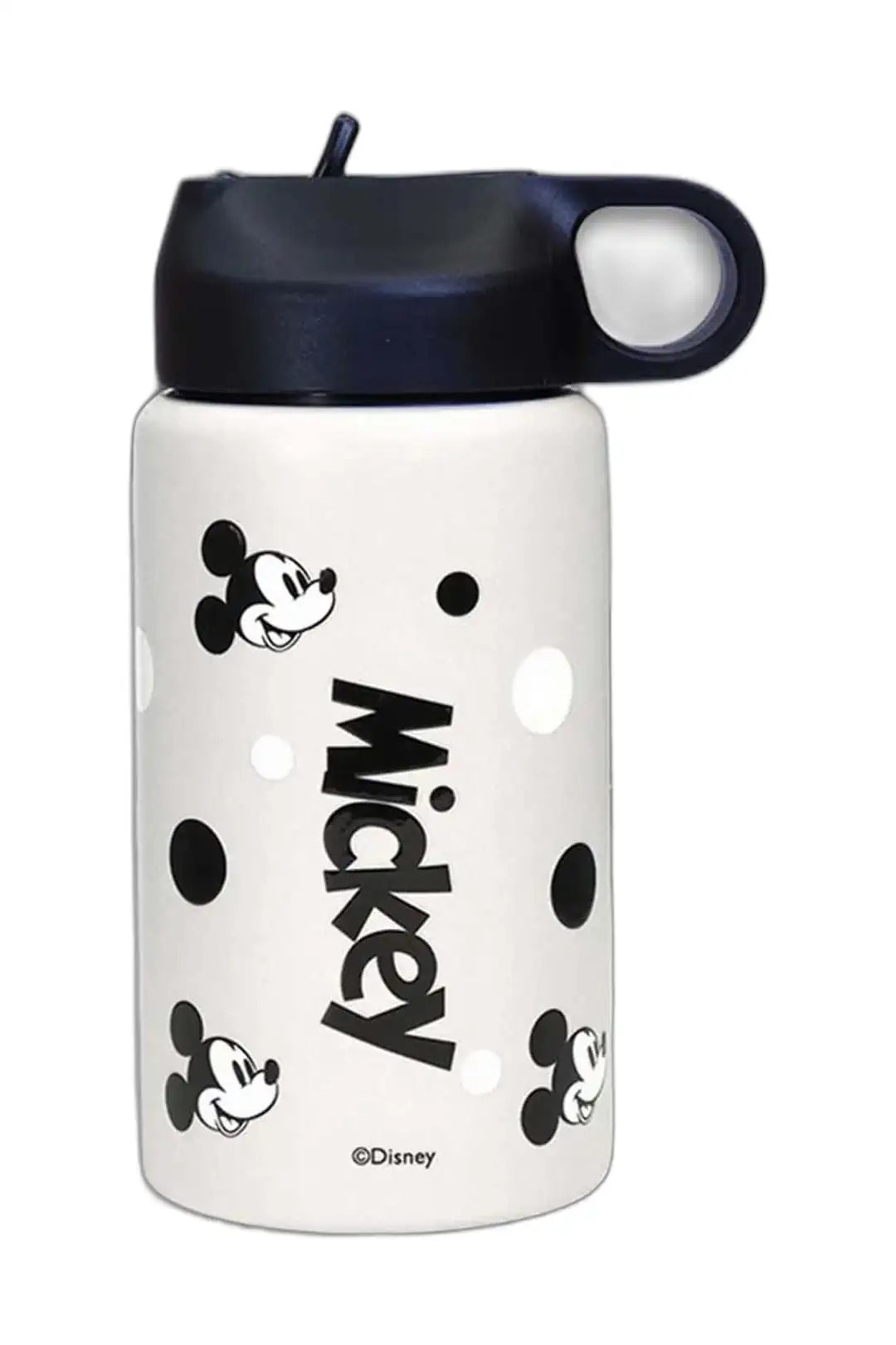Disney Lisanslı Kulplu Çelik Matara (550mL, Beyaz) - Mickey
